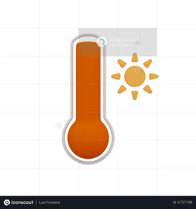 High Temperature Weather  3D Icon