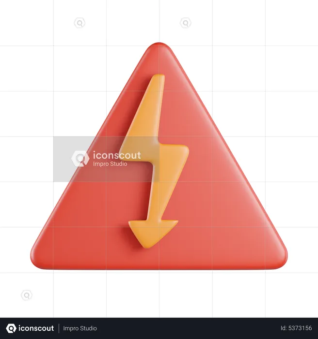 High Voltage Electricity Sign  3D Icon
