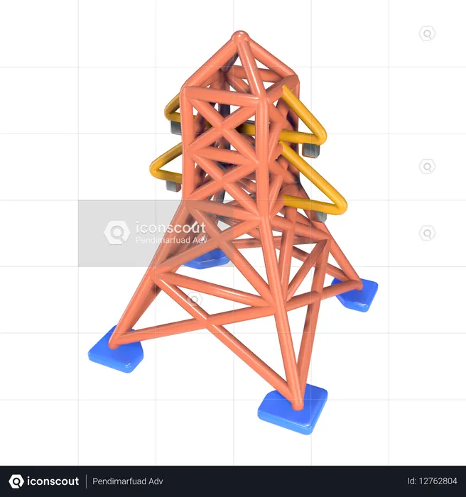 High Voltage Power Line Tower  3D Icon