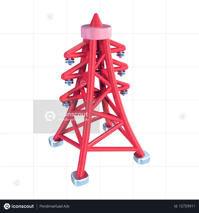High Voltage Power Line Tower  3D Icon