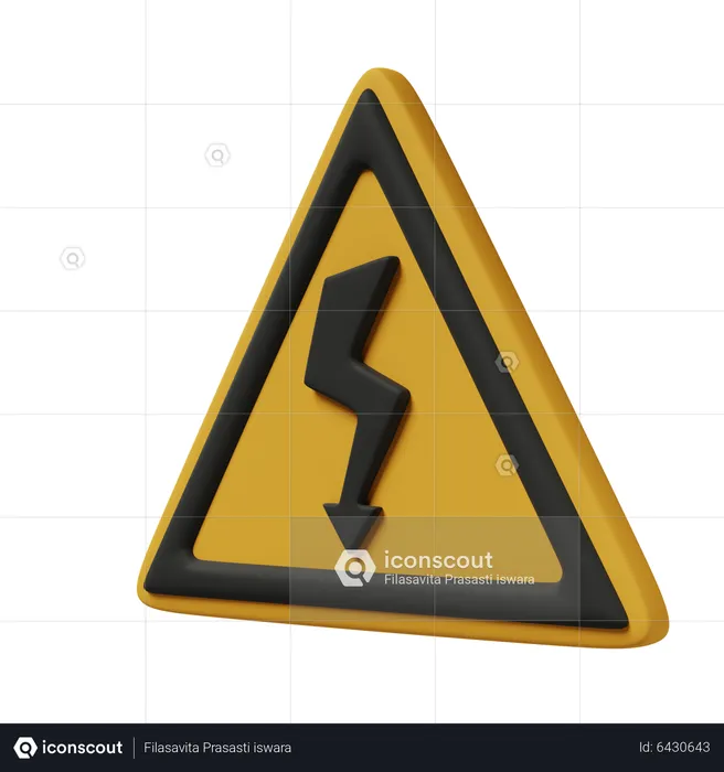 High Voltage Sign  3D Icon
