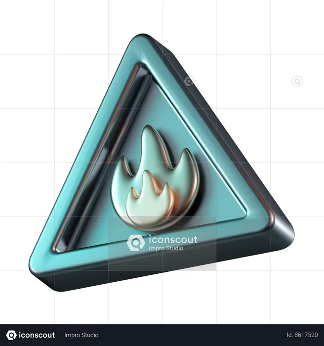 Highly Flammable Sign  3D Icon