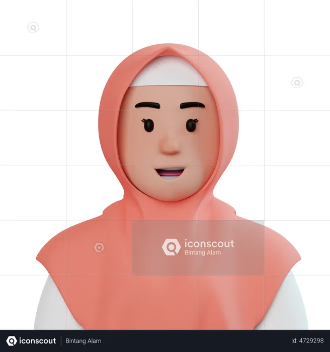 Chica hijab  3D Illustration