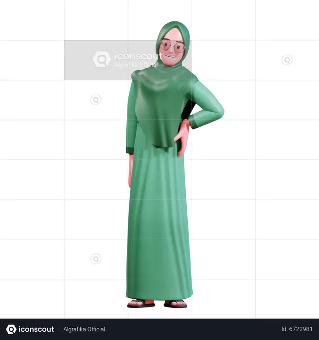 Hijab Female  3D Illustration