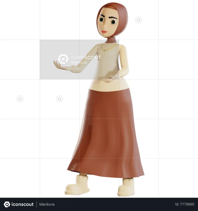 Hijab female  3D Illustration