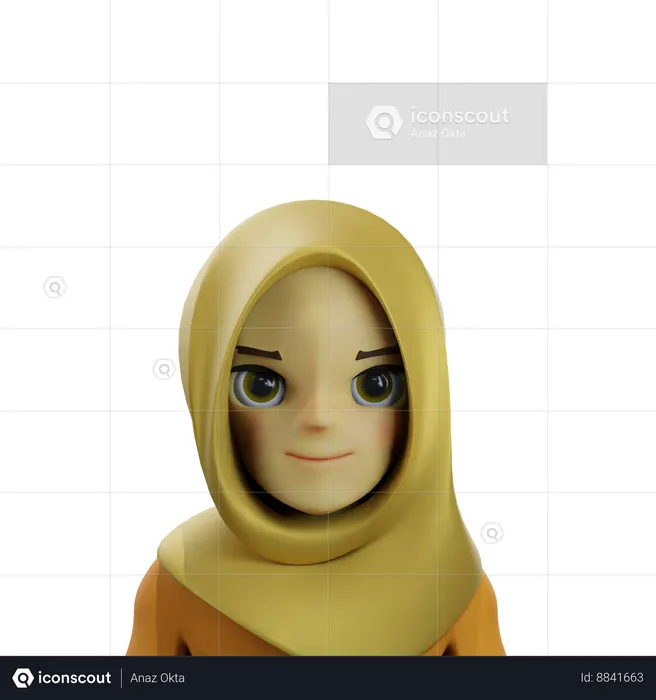 Femme hijab  3D Icon