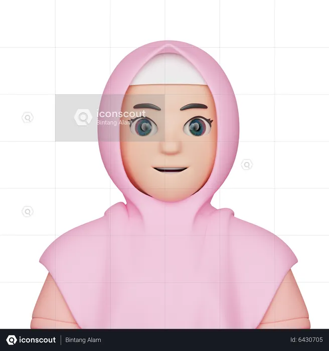 Hijab Girl  3D Icon