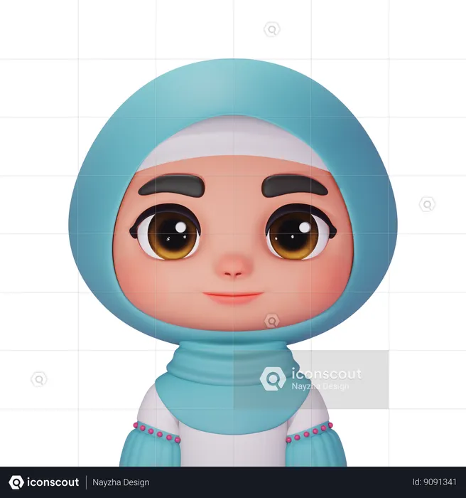 Hijab Kid  3D Icon
