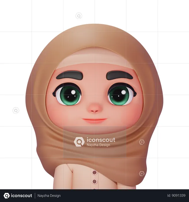 Hijab niño  3D Icon