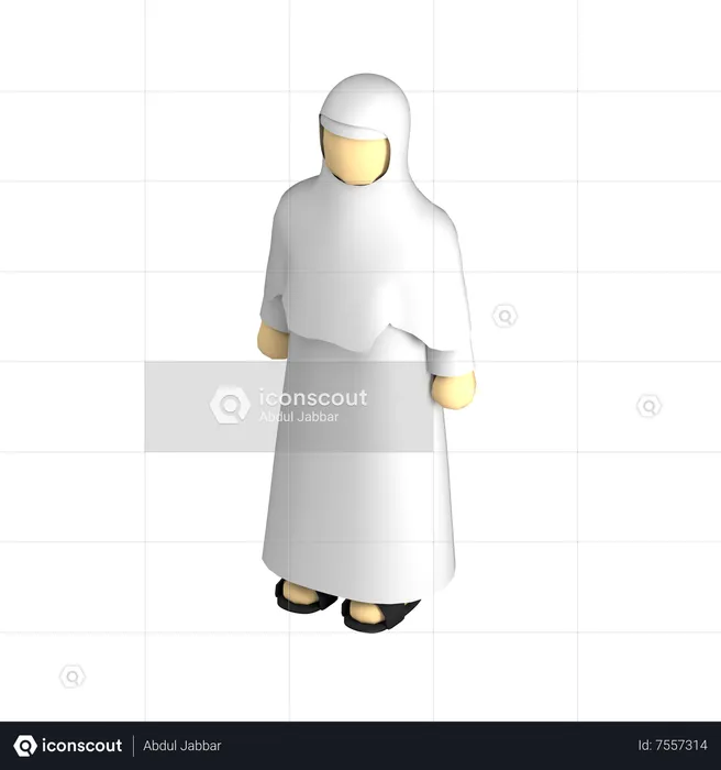 Hijab Woman  3D Illustration