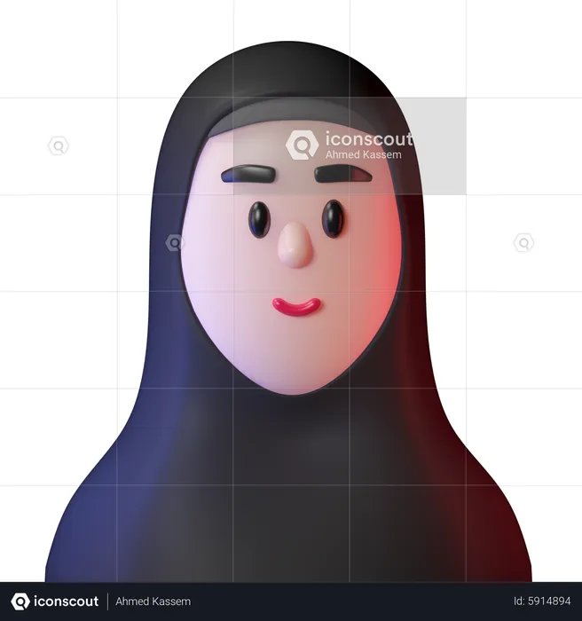 Hijab Woman  3D Icon