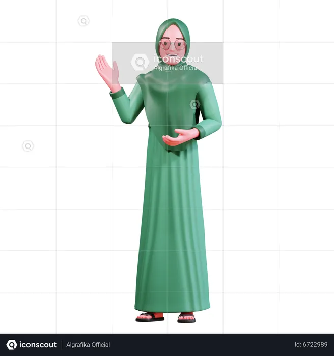 Hijab Woman  3D Illustration