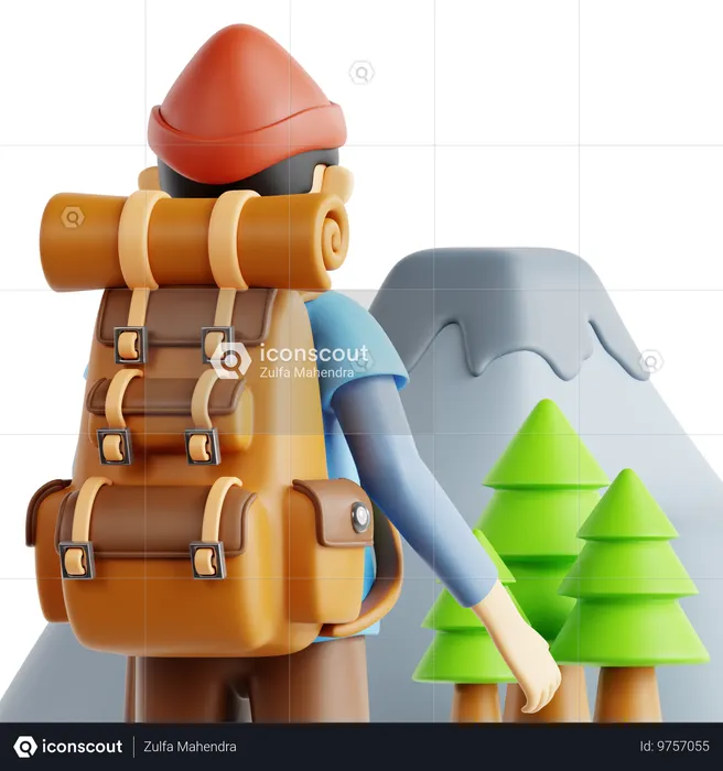 Hiking  3D Icon