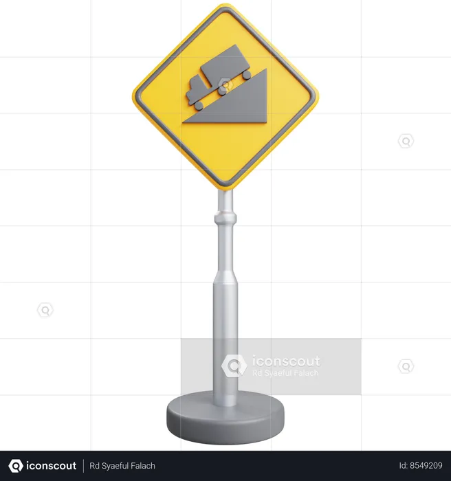 Hill Sign  3D Icon