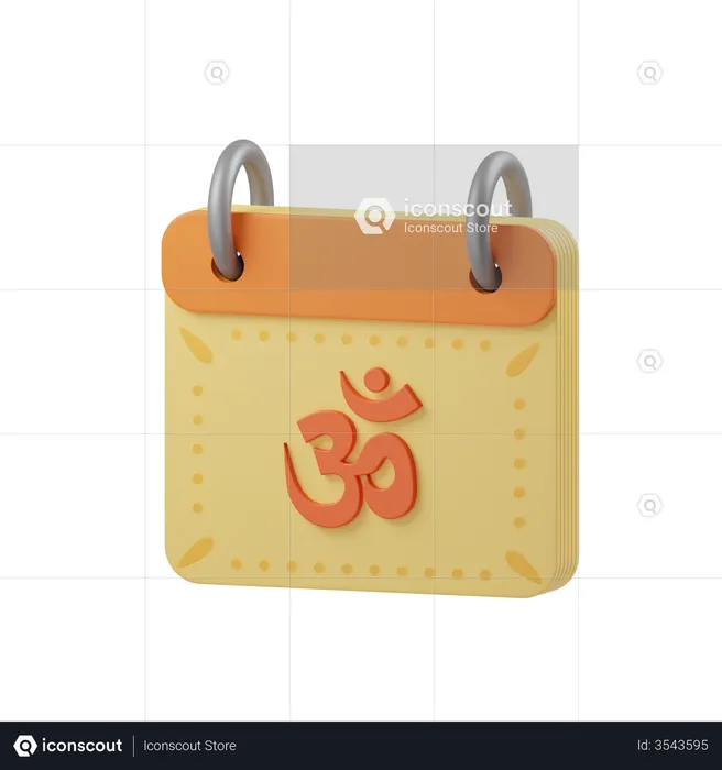Hindu Calendar  3D Illustration