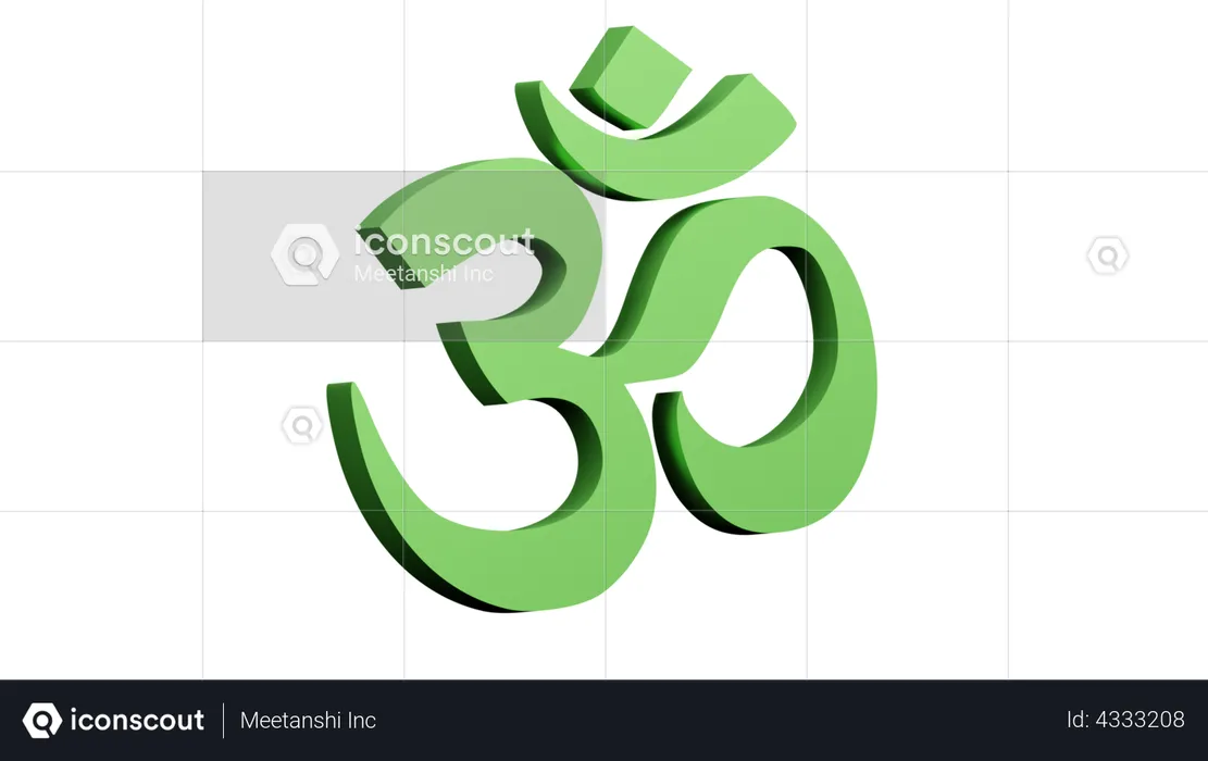 Hindu Religious Symbol  3D Illustration
