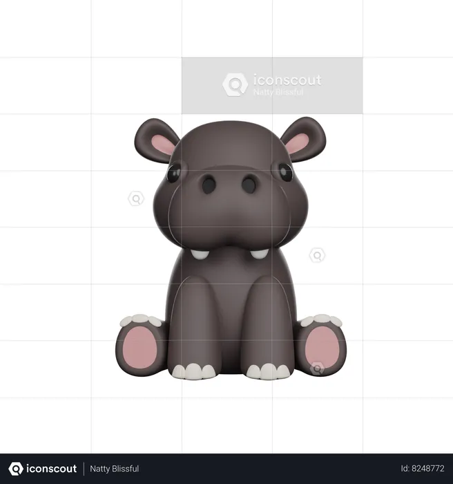 Hippopotame  3D Icon