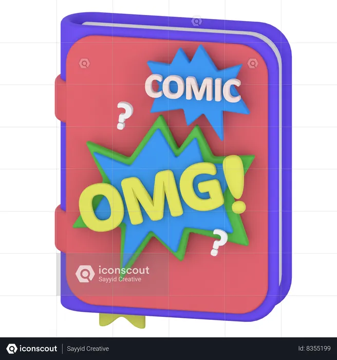 História em quadrinhos  3D Icon