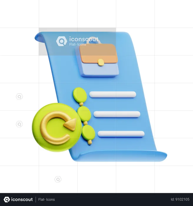 Histórico de trabalho  3D Icon