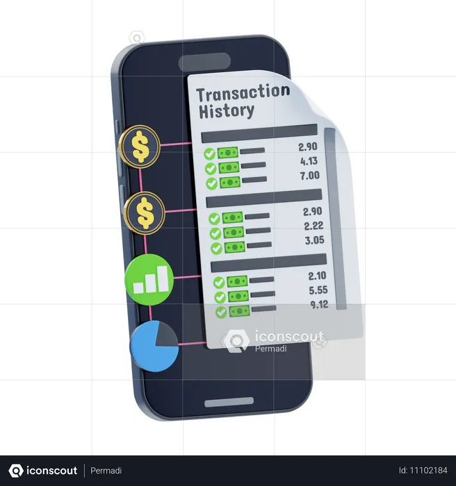 Histórico de transações  3D Icon