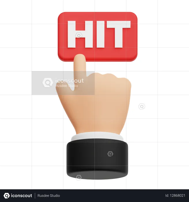 Hit Click Button  3D Icon