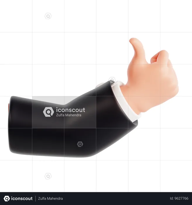 Hitchhiking Hand Gesture Emoji 3D Icon