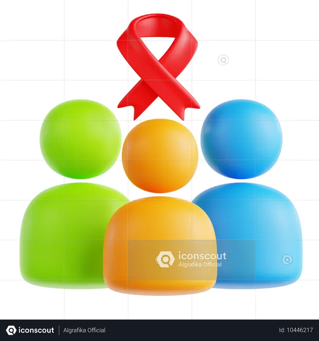 Hiv Ribbon  3D Icon