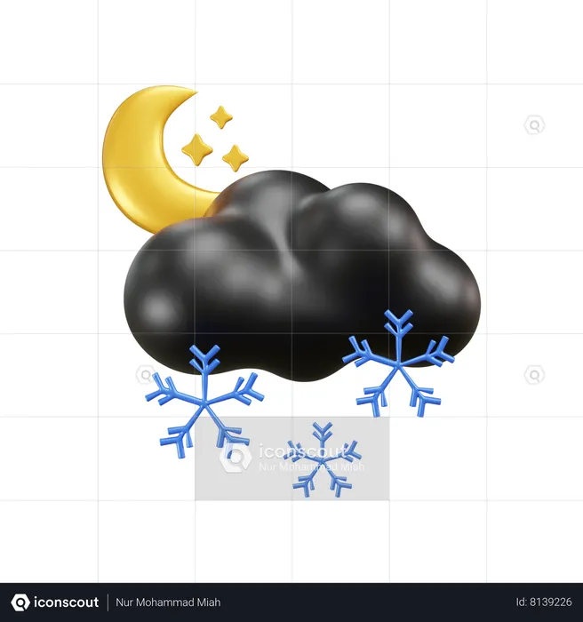 Météo nocturne d'hiver  3D Icon