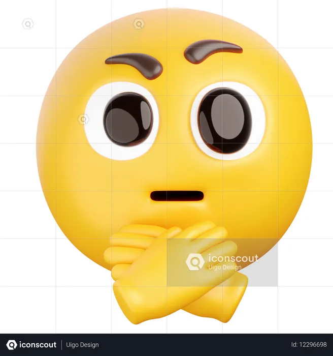 Gehobene Augenbraue Emoji 3D Icon
