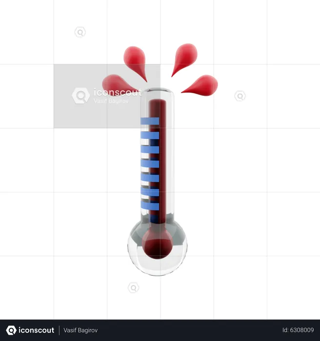 Hohe Temperatur  3D Icon