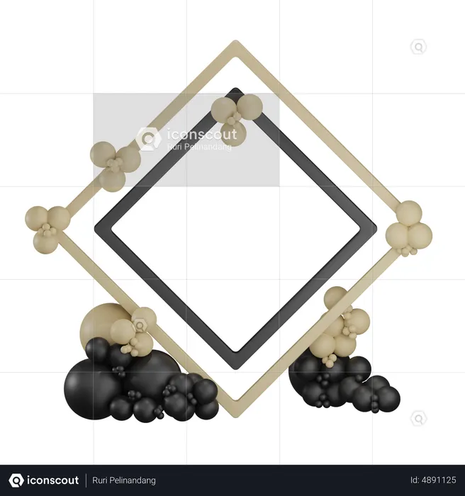 Geometrische Hochzeitsdekoration  3D Illustration