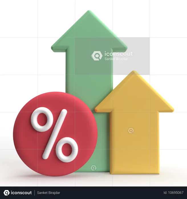 Hoher Zinssatz  3D Icon