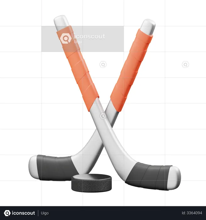 Hockey  3D Illustration
