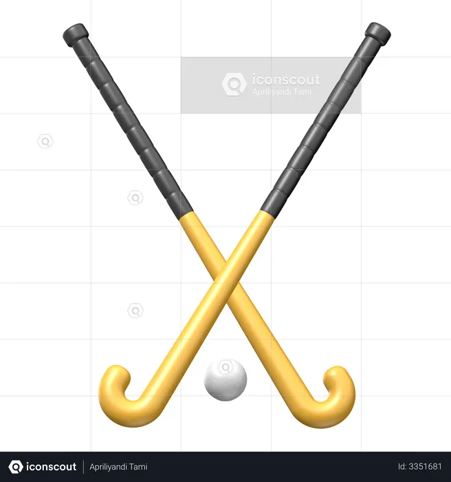 Hockey equipment  3D Illustration