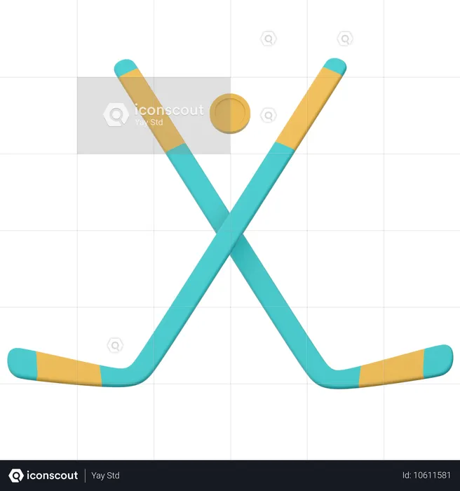 Hockey Stick  3D Icon