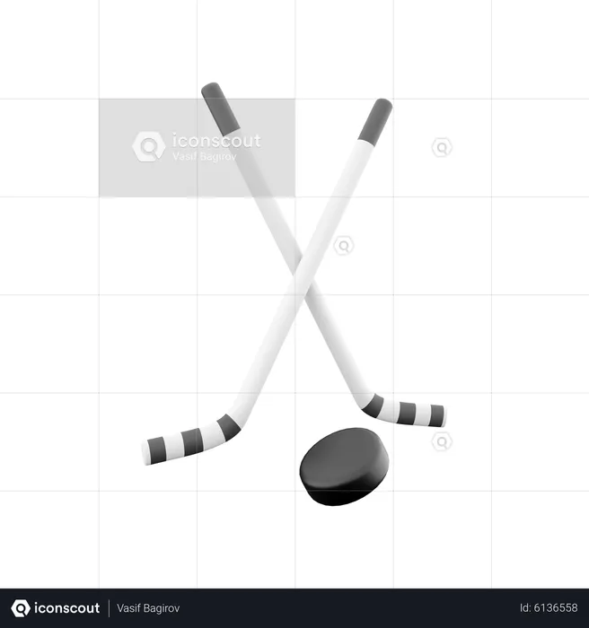 Hockey Sticks  3D Icon