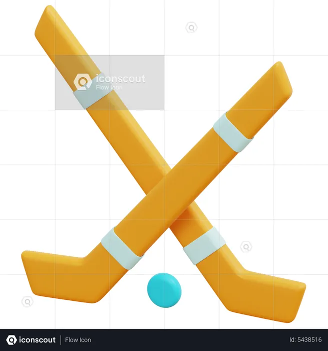 Hockey Sticks  3D Icon