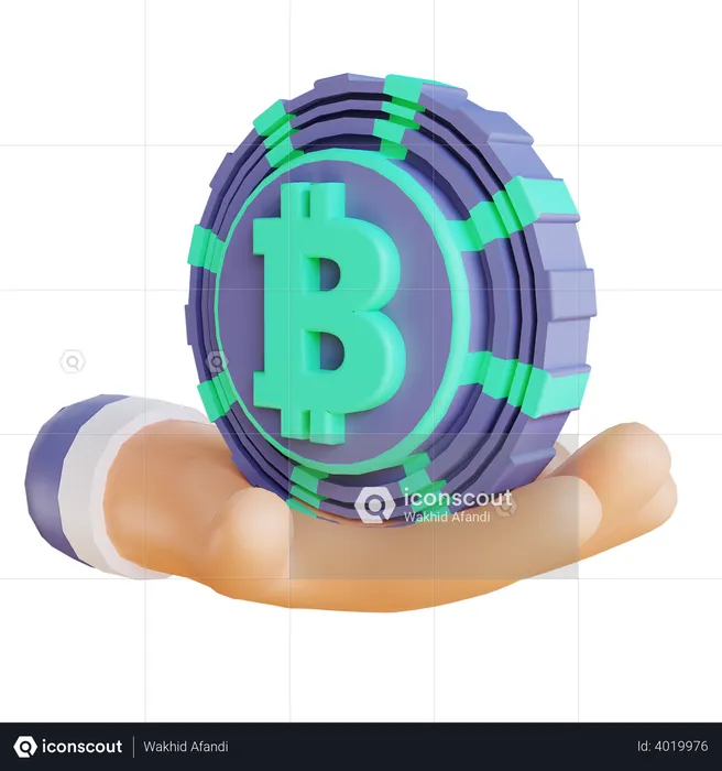 Bitcoin hodl  3D Illustration