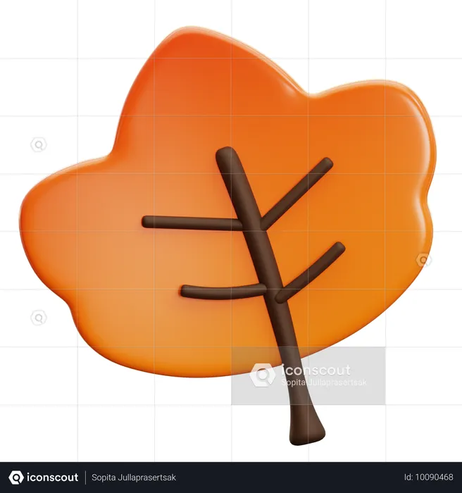 Hoja de arce Emoji 3D Icon