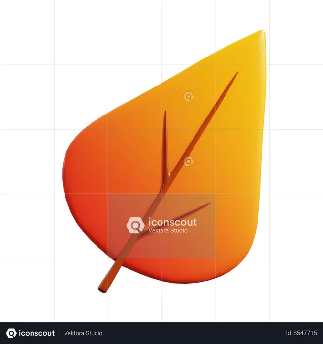 Hoja de otoño  3D Icon