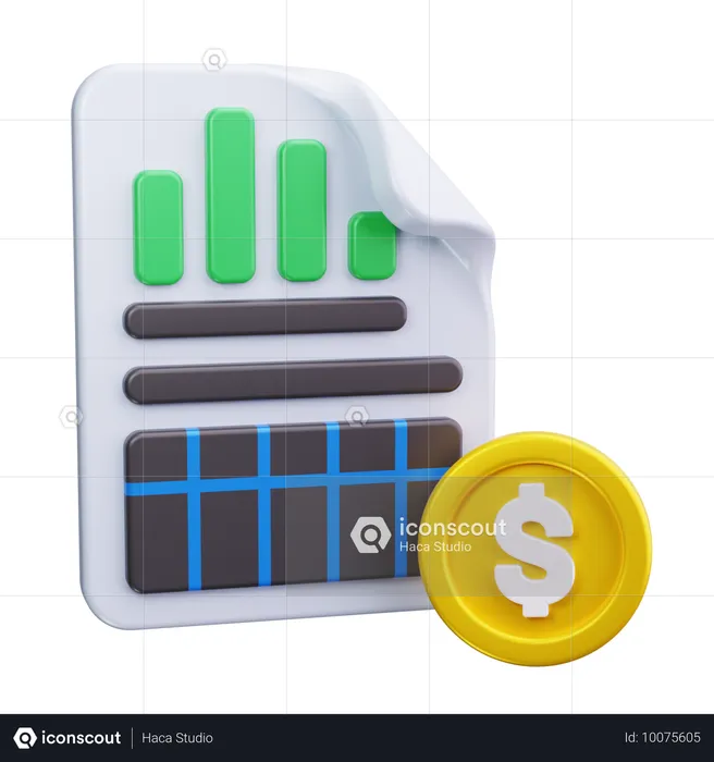 Hoja financiera  3D Icon