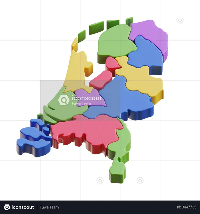 Mapa da Holanda  3D Icon