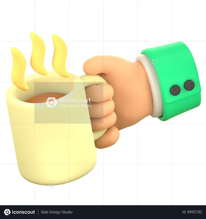 Hold Coffee Hand Gesture  3D Icon