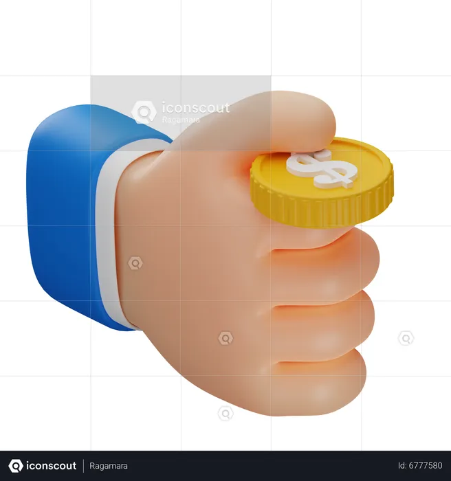 Hold Coin  3D Icon