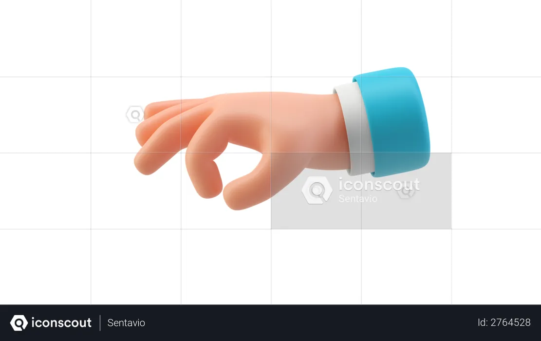 Hold hand gesture  3D Illustration