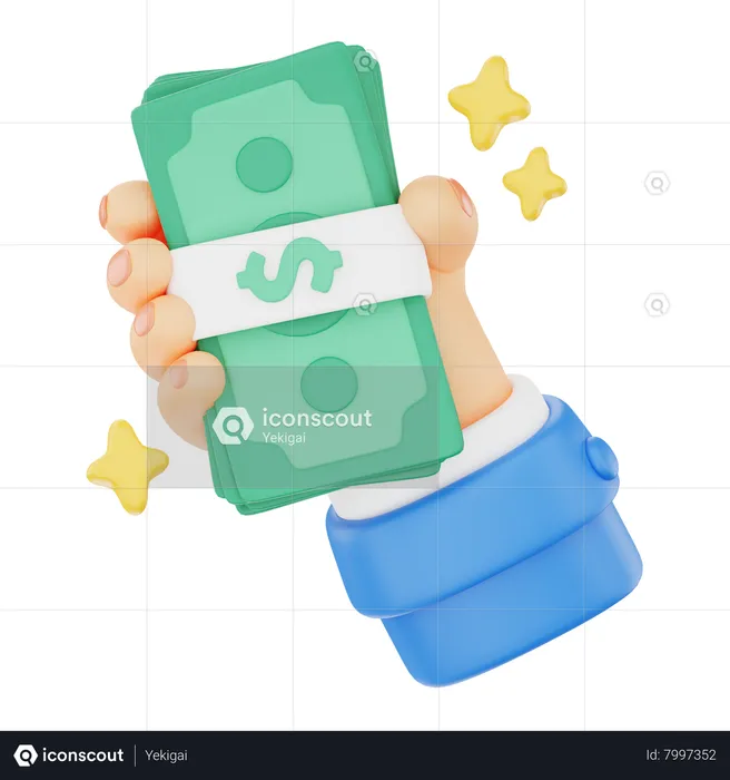 Holding A Bundle Of Money Hand Gesture  3D Icon