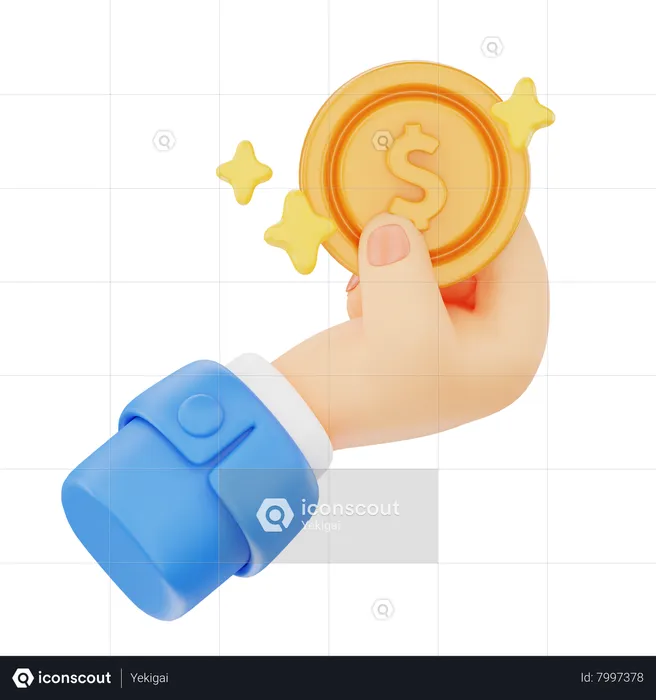 Holding A Coins Hand Gesture  3D Icon