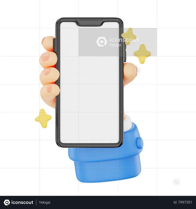 Holding A Smart Phone Hand Gesture  3D Icon