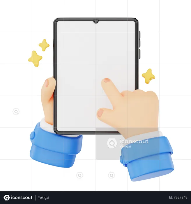 Holding A Tablet Hand Gesture  3D Icon