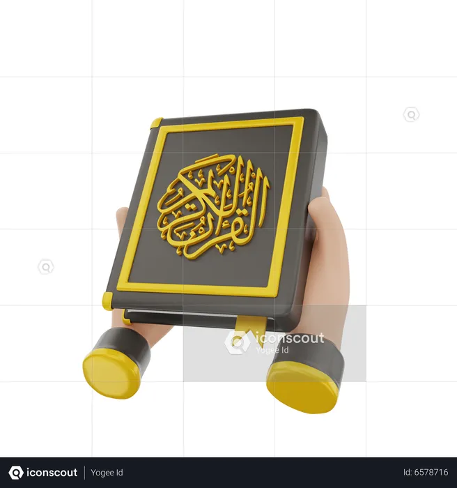 Holding Ai Quran  3D Icon